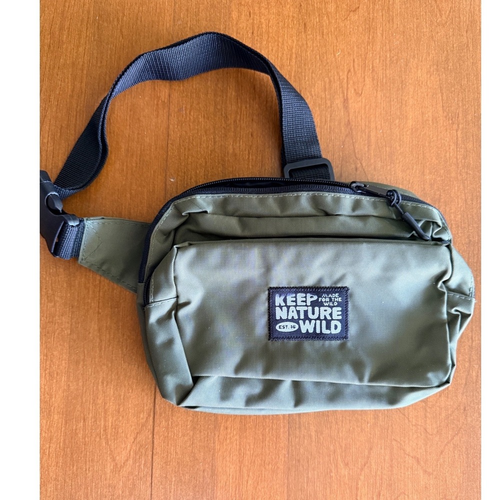 Keep Nature Wild Unisex Eco Nylon Fanny Pack,Olive Green,OS
